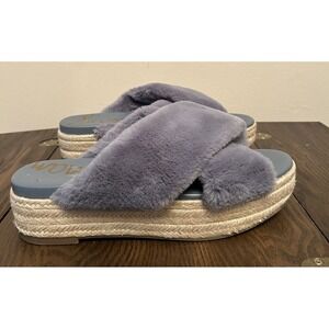 Neon Women's Sam Edelman Zia Blue Faux Platform Sandals Size 9.5